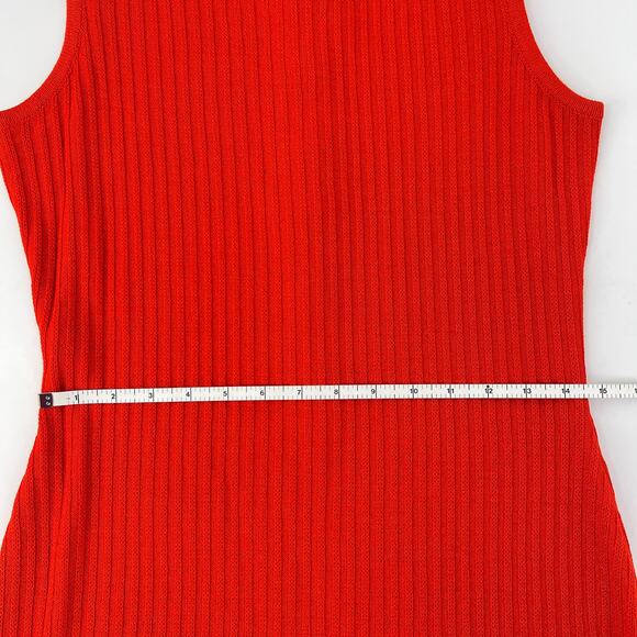 St. John by Marie Gray Vintage Orange Red Knit Sleeveless Back Zip Dress Size 4 - Picture 5 of 10